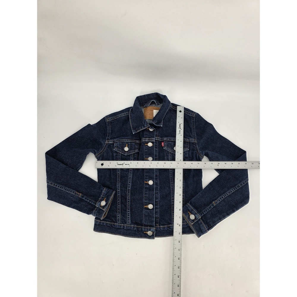 LEVI'S DENIM JACKET BLUE DARK WASH COTTON #77410-5424 SIZE SMALL - Picture 3 of 9